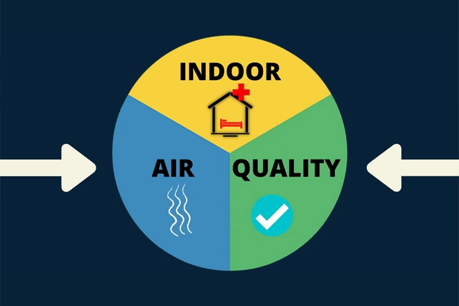 Professional conducting indoor air quality testing