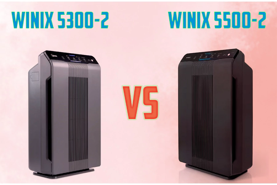 Winix 5300-2 and 5500-2 models comparison in a clean room